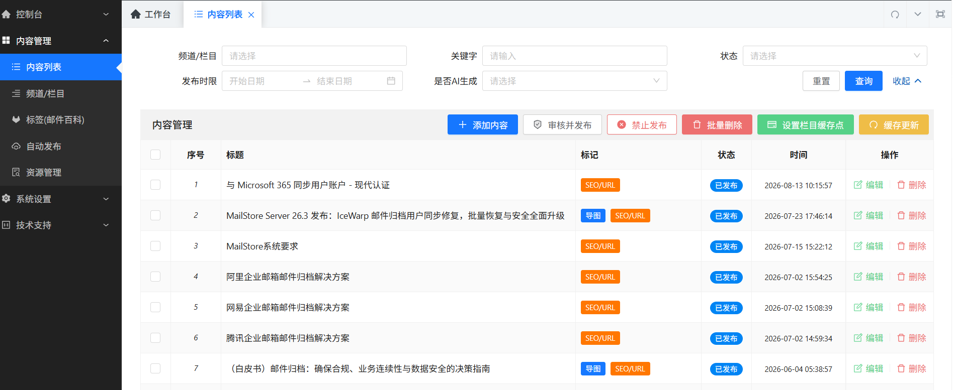 上线内容