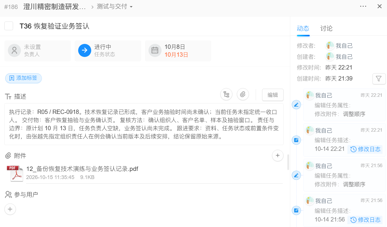 项目管理中原任务